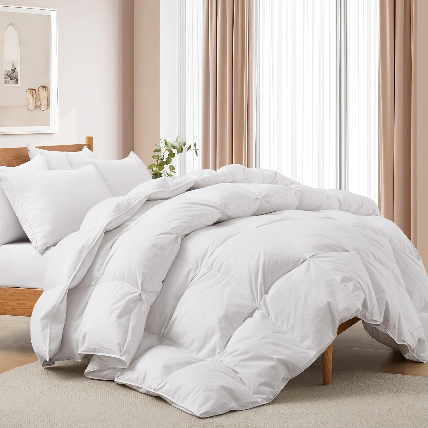 Deodar Edredón de Plumas Cama 135/150 Todas Estaciones 2 Personas, Relleno Pluma y Plumón de Ganso 420 GR/m², Funda Nórdica 100% Algodón, Lavar, Öko-Tex y RDS (Gris Oscuro, 220x240cm)