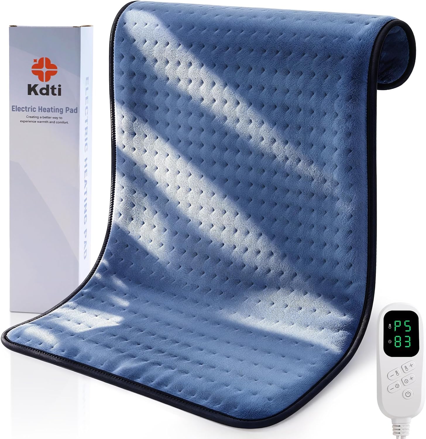 Manta Eléctrica, 40 x 80 CM Almohadilla Térmica Eléctrica para Espalda, Lumbar, Pierna, con Función de Apagado Automático y 6 Niveles de Temperatura, Lavable a Máquina Esterilla Electrica