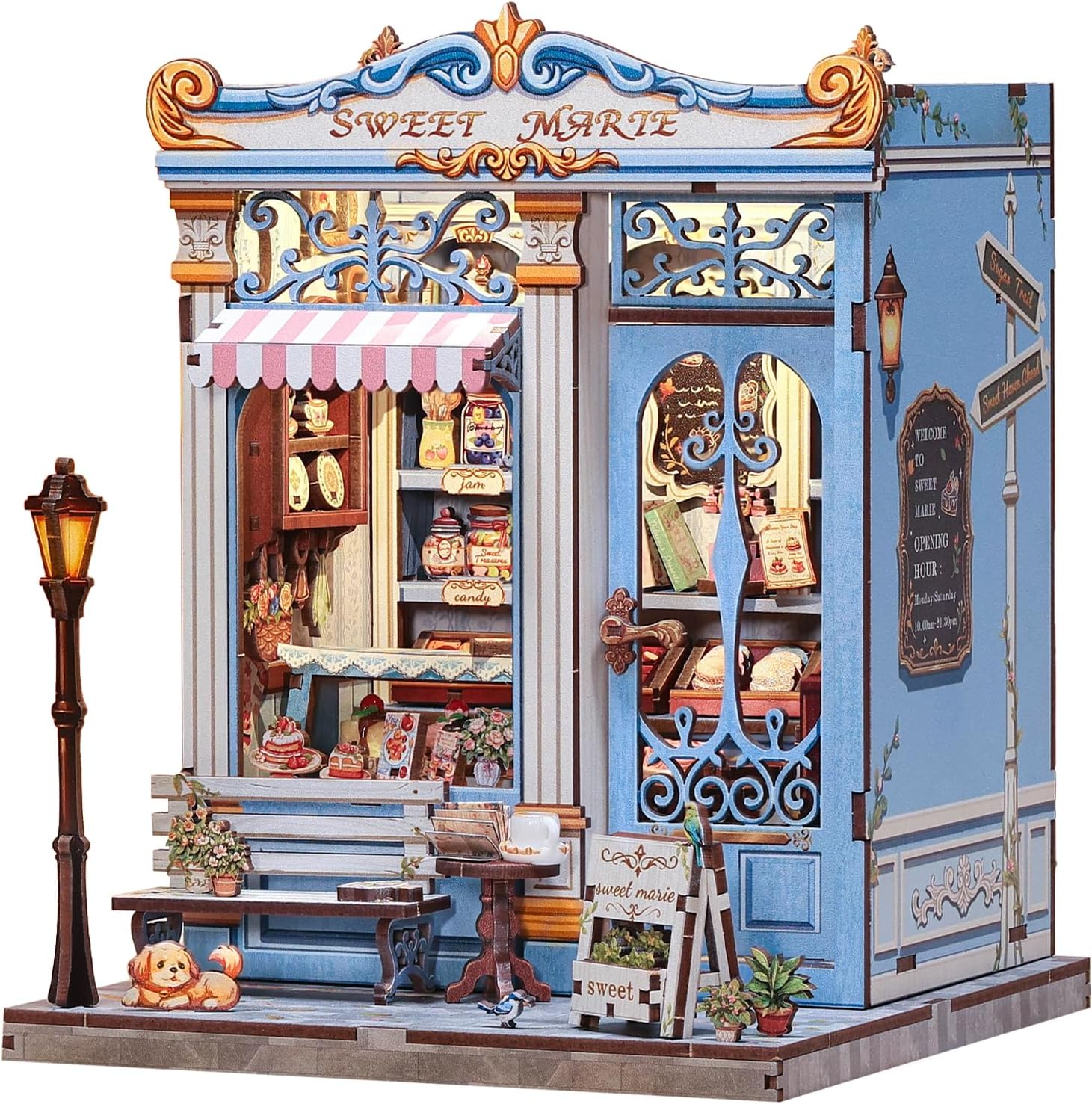 Fsolis Book Nook Kit - Puzzle 3D Casa Delle Bambole con Luci LED per Scaffali e Camere - Miniatura Decorativa per Ragazzi 14+ - Regalo Creativo per Appassionati DIY (Sweet Marie)