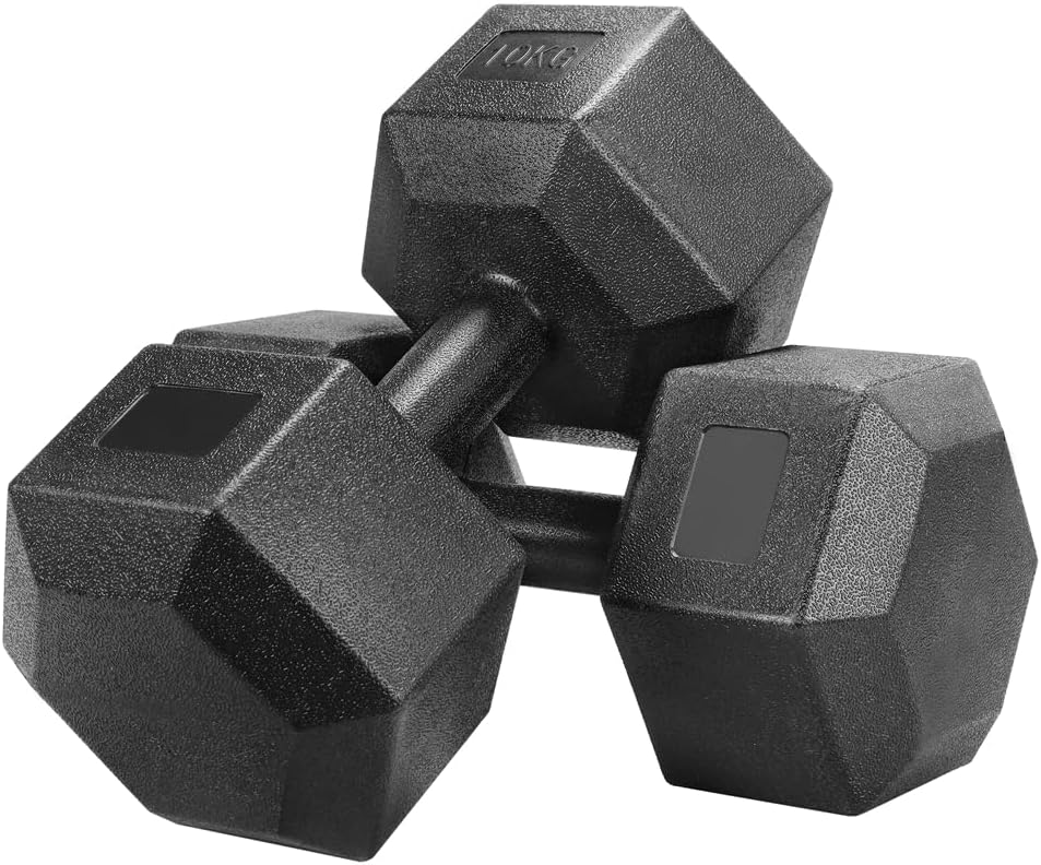 Yaheetech Juego de Pesas y Mancuernas Hexagonales para Hombre 7,5/10KG
