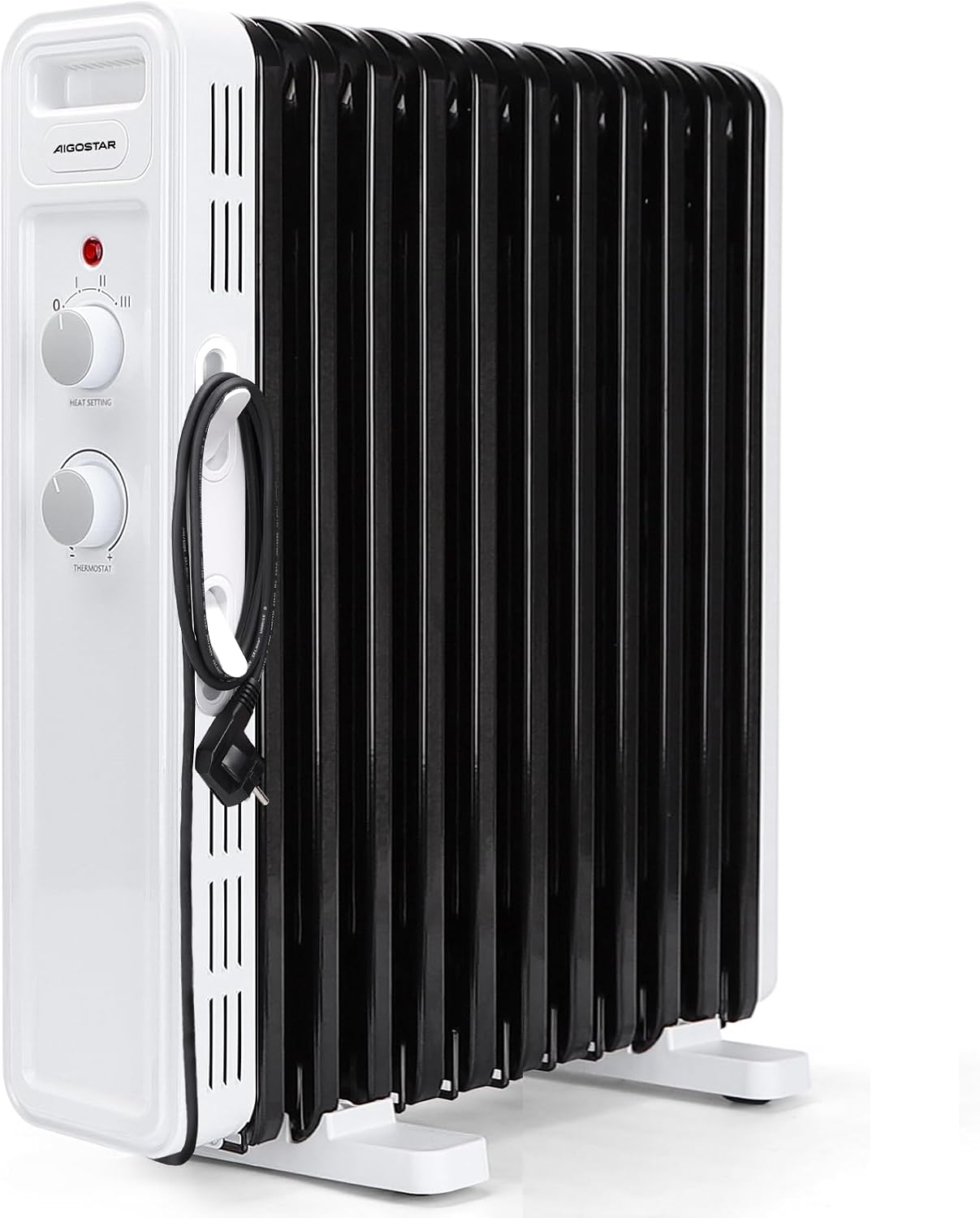 Aigostar Radiador Electrico 11 Elementos 2300W, 3 Potencias y Termostato