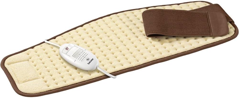Beurer HK 49 Cosy Almohadilla eléctrica, para uso en abdomen y espalda, con banda elástica y cierre de velcro, desconexión automática, lavable a máquina, gris
