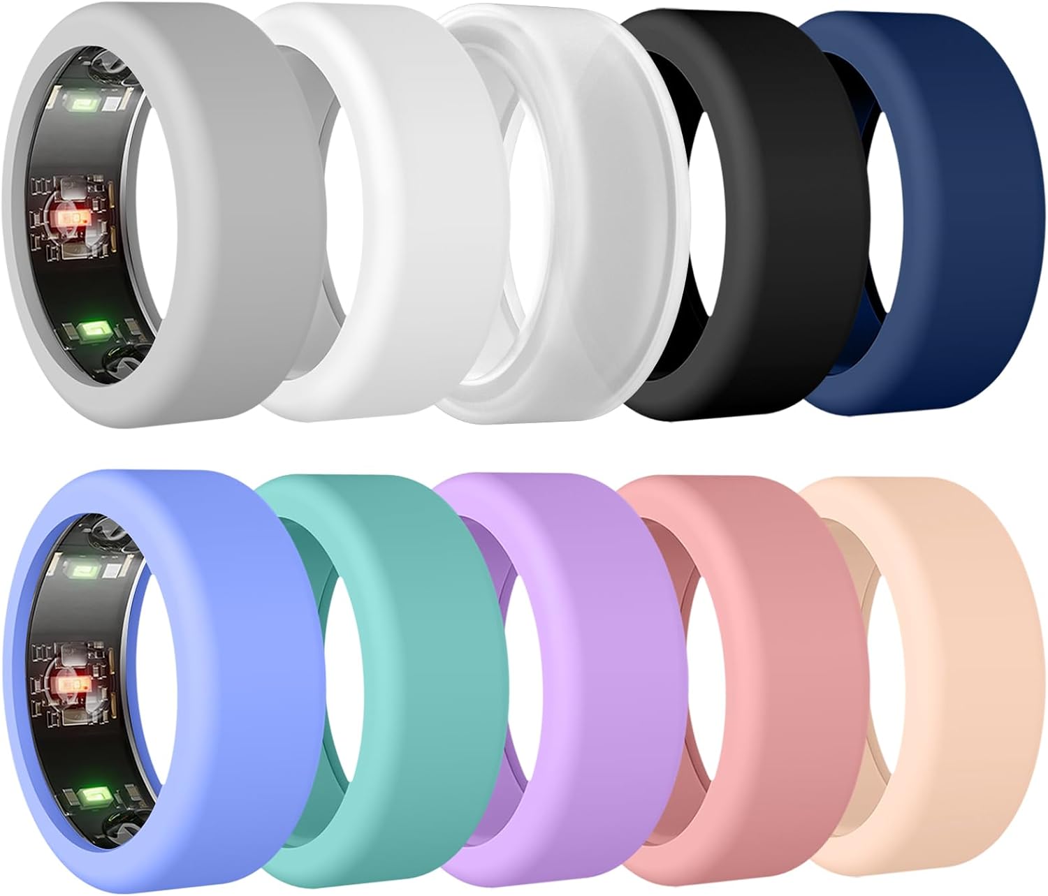 TiMOVO Lote de 10 Fundas Suaves de Silicona Compatibles con Oura Ring 4