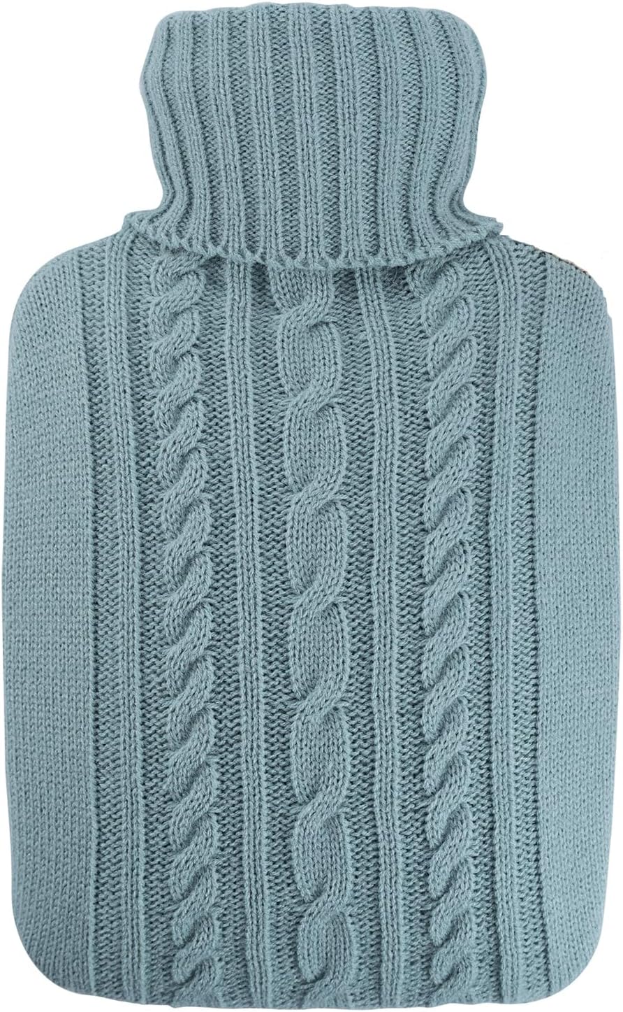 Hugo Frosch Bolsa de Agua Caliente ecológica de Punto Azul Claro, 1,8 litros, 1 Unidad