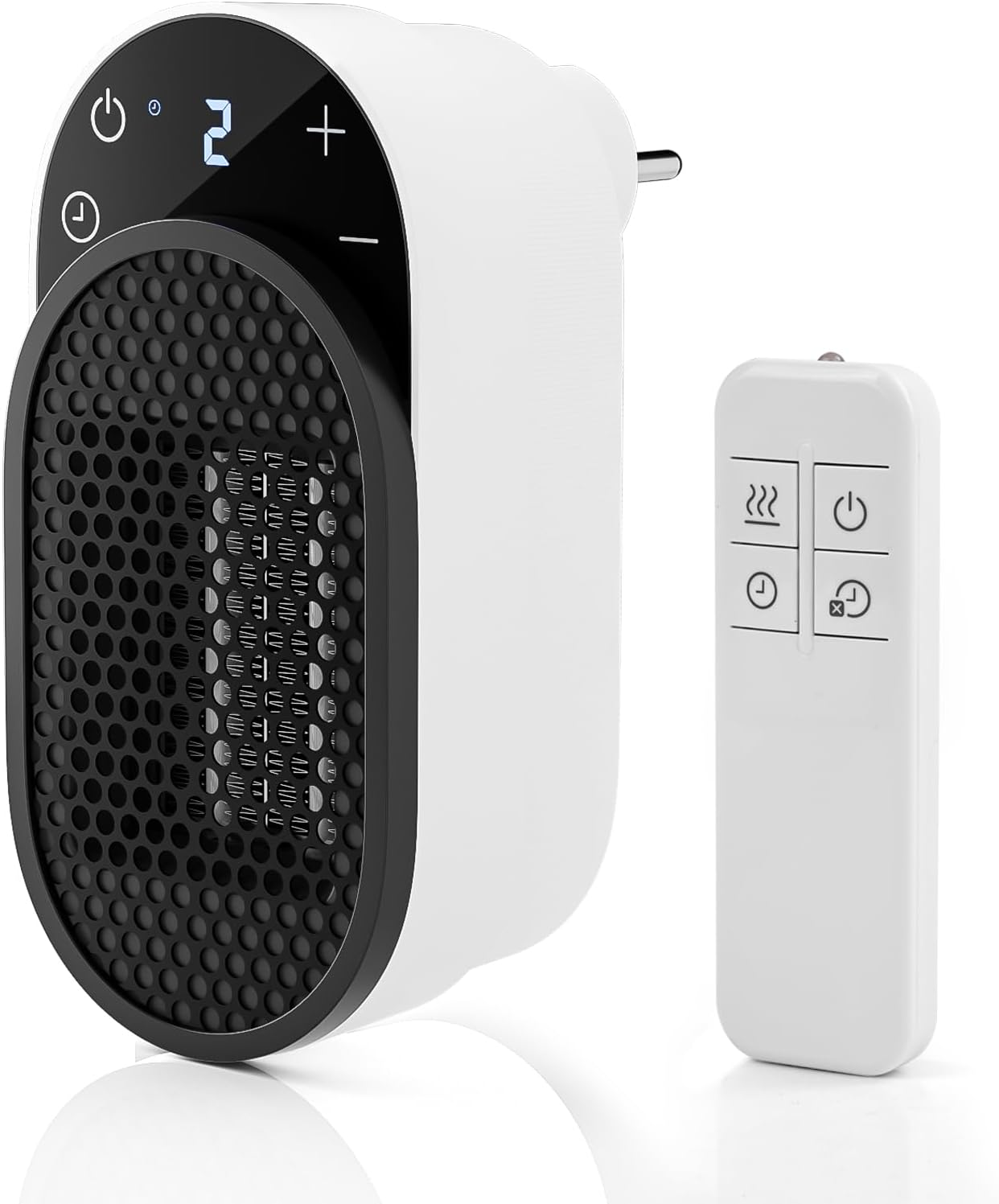 Dreamhigh® Calefactores Electricos Bajo Consumo 500 W, Calefactor Baño Pared con Mando a Distancia, Giro de 90°, Temporizador de 1-12 Horas, Pantalla LED, para Habitaciones de hasta 25 m²