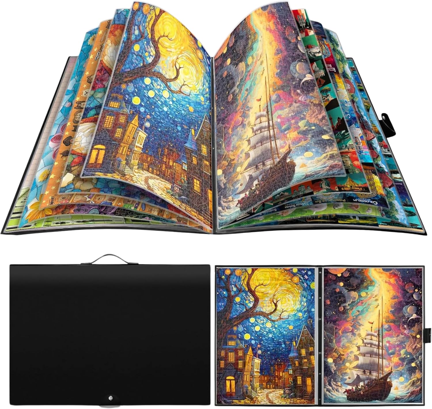 Carpeta Puzzle 1000 Piezas, Álbum para Guardar Puzzles, 20 Hojas