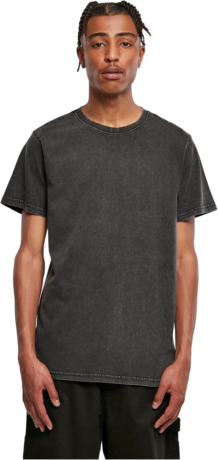 Build Your Brand Té de Cuello Redondo Lavado con Ácido Camiseta Hombre (Pack de 1)